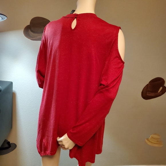 Style & Co Cold shoulder sparkling top XL - Picture 2 of 7